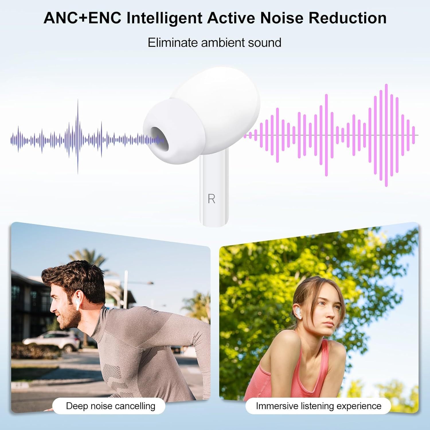 Noise-Cancelling Wireless Earbuds with Touch Control & HD Sound