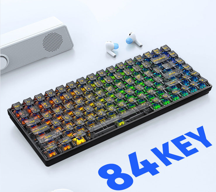 Transparent RGB Mechanical Keyboard – Hot-Swappable & Wired