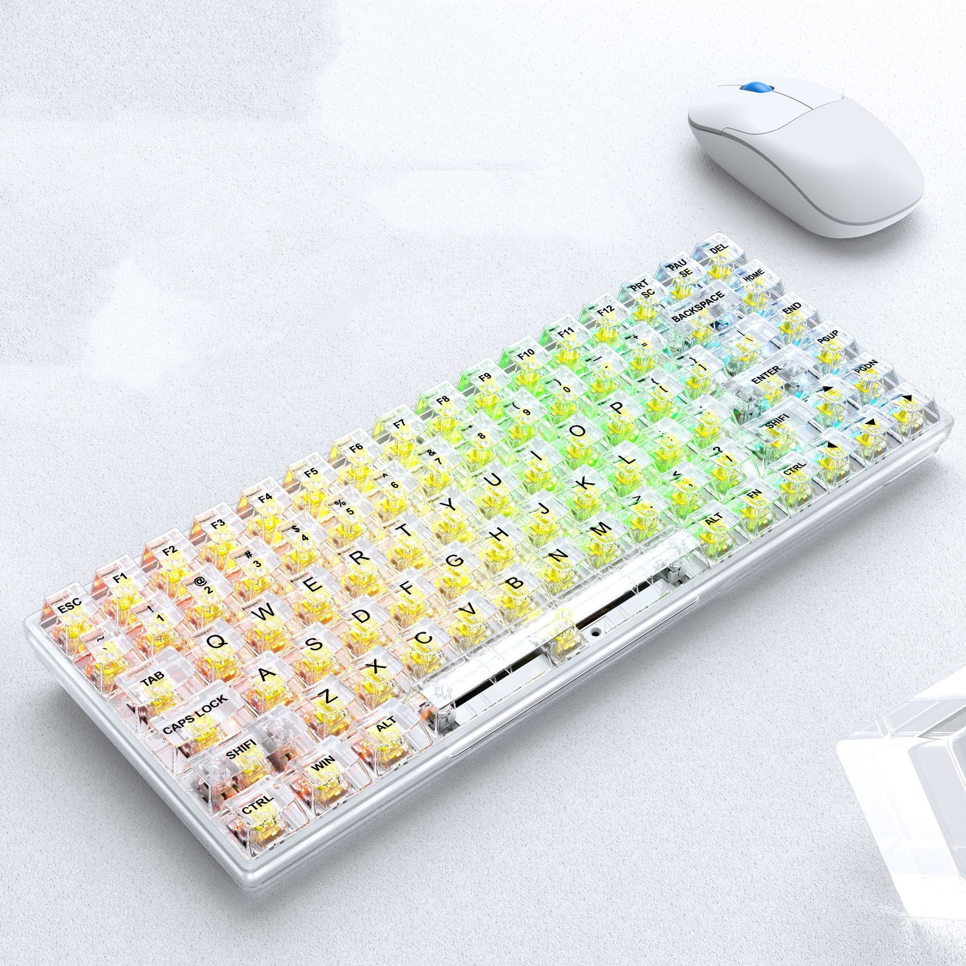 Transparent RGB Mechanical Keyboard – Hot-Swappable & Wired
