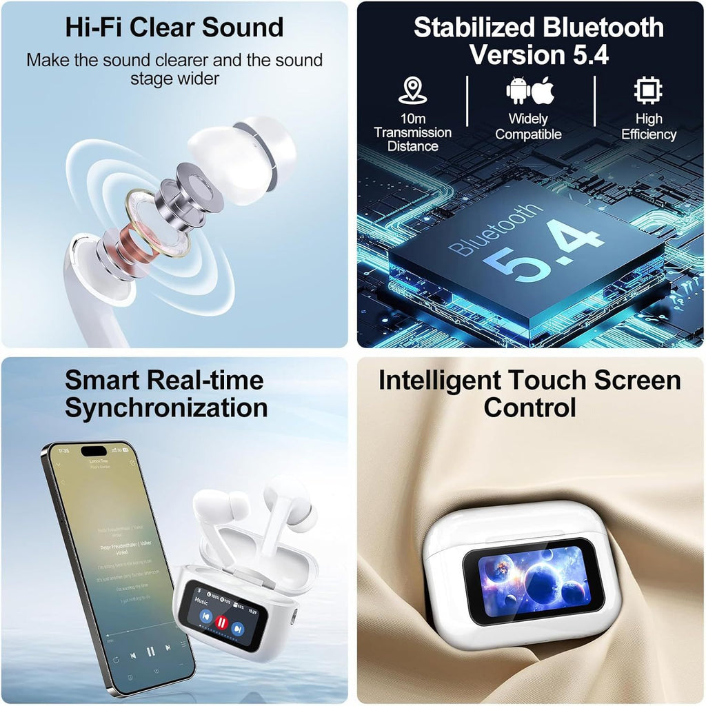 Noise-Cancelling Wireless Earbuds with Touch Control & HD Sound