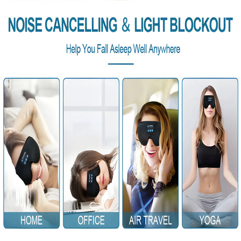 Bluetooth Sleep Mask – 3D Blackout Headphones for Deep Sleep