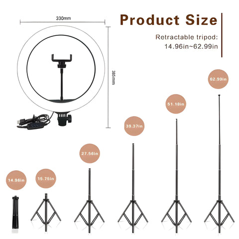 Dimmable Ring Light – Selfie Light for YouTube & TikTok