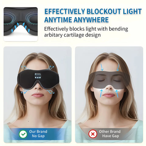 Bluetooth Sleep Mask – 3D Blackout Headphones for Deep Sleep