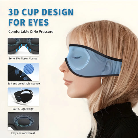 Bluetooth Sleep Mask – 3D Blackout Headphones for Deep Sleep