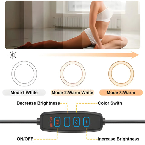 Dimmable Ring Light – Selfie Light for YouTube & TikTok