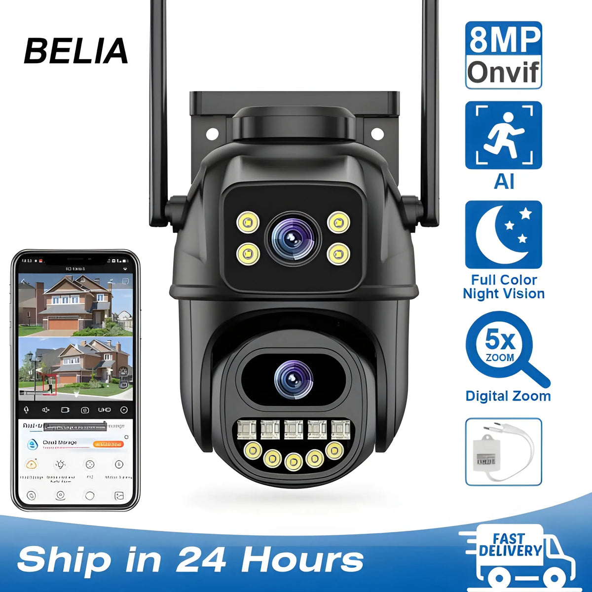 4K Security Camera – Dual Lens AI Home Protection Guard