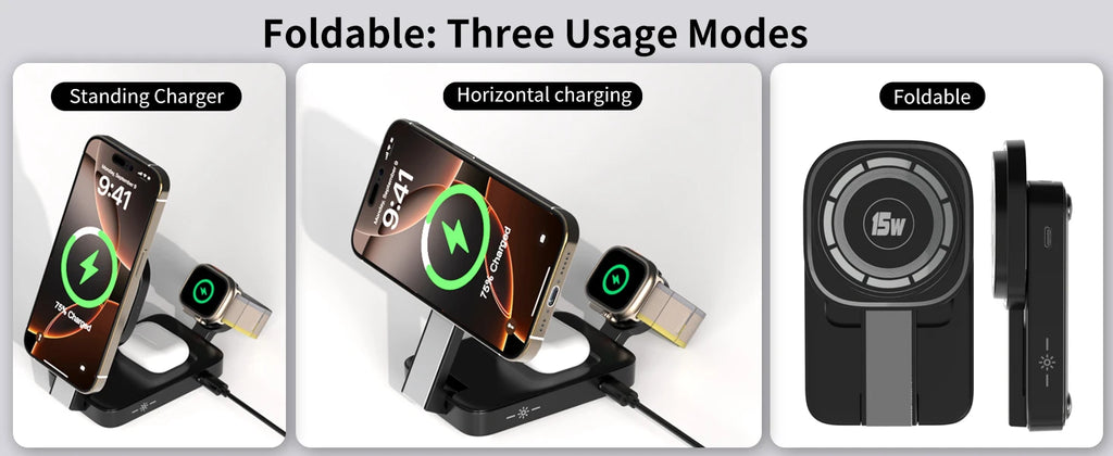 3-in-1 Magnetic Wireless Charging Station