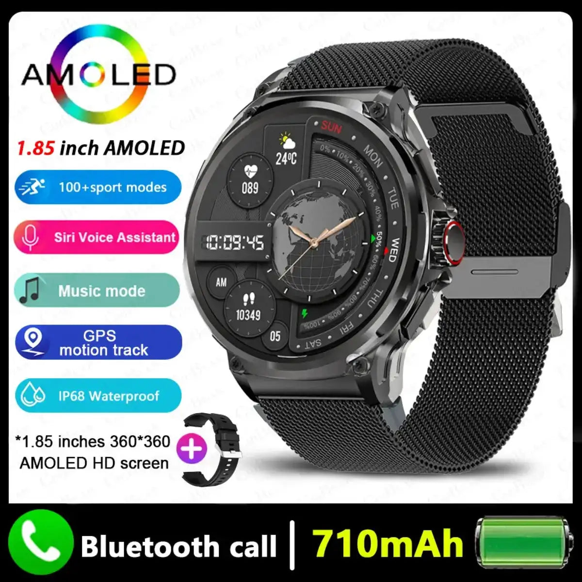 ChiBear GPS Smartwatch – AMOLED Fitness Call Watch 2026