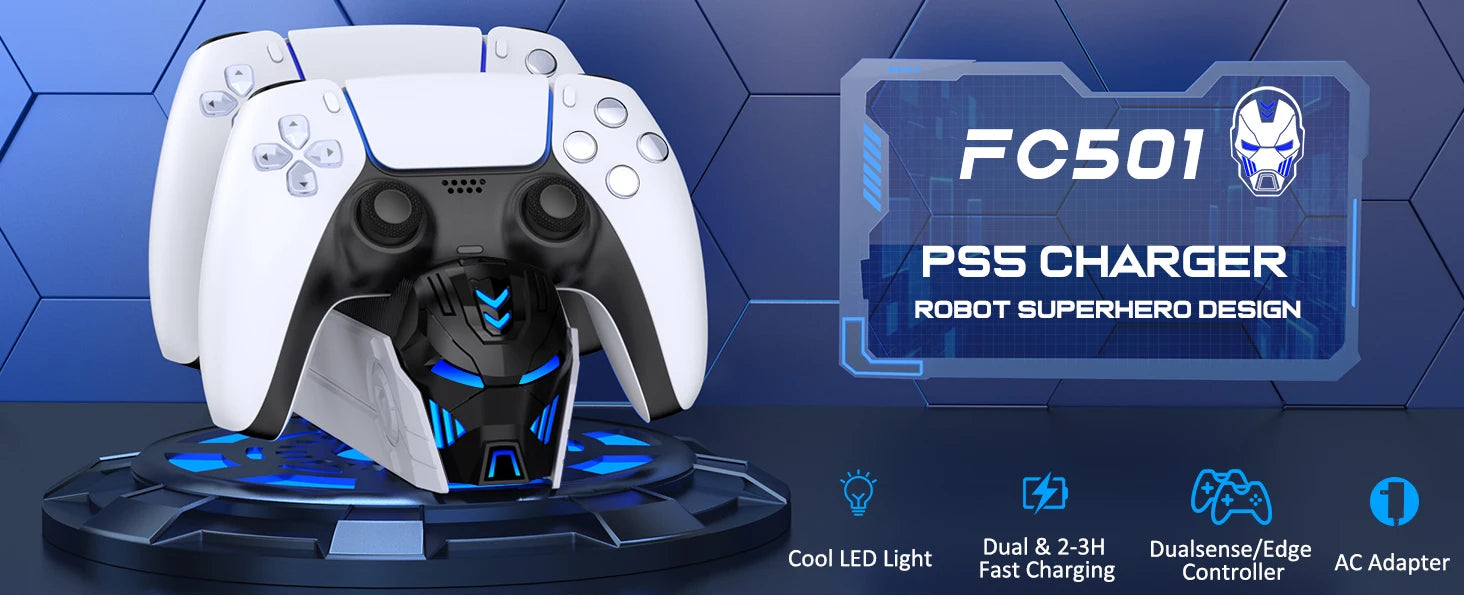 DinoFire PS5 Dual Charger