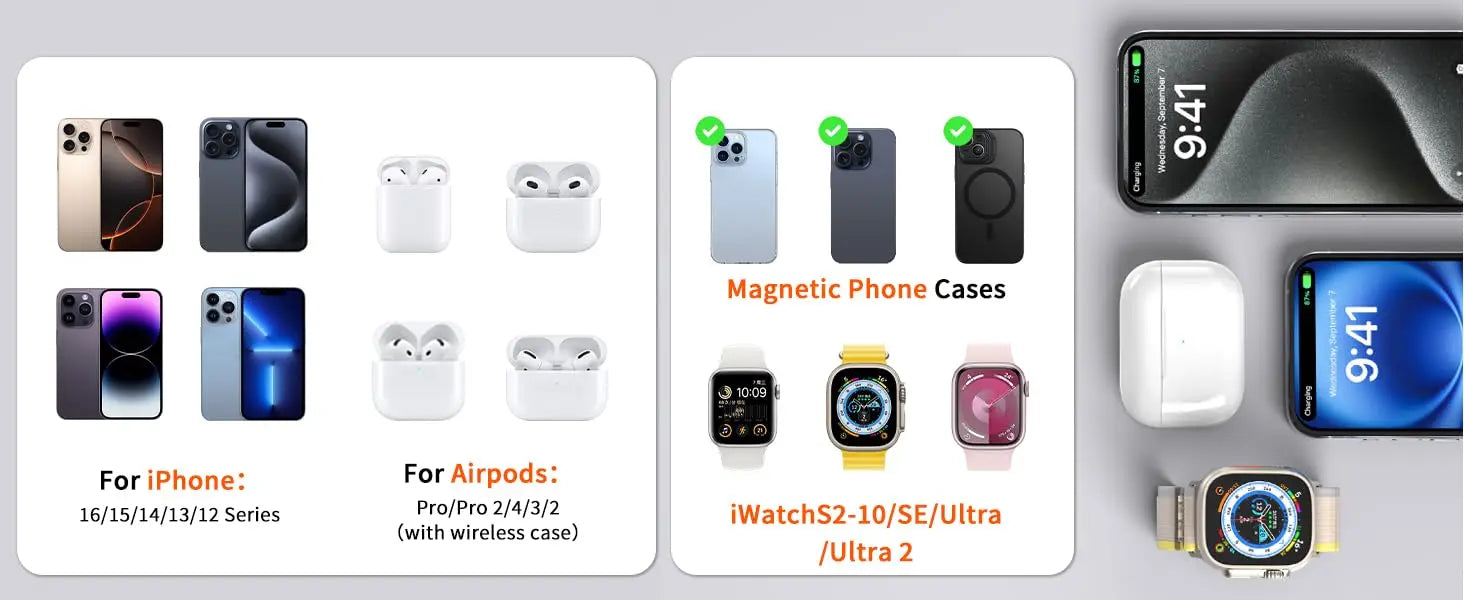 3-in-1 Magnetic Wireless Charging Station