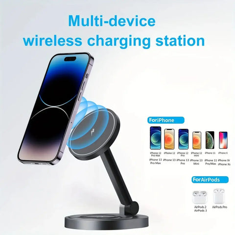 3-in-1 Magnetic Charger — Phone, Watch, AirPods Charging Stand
