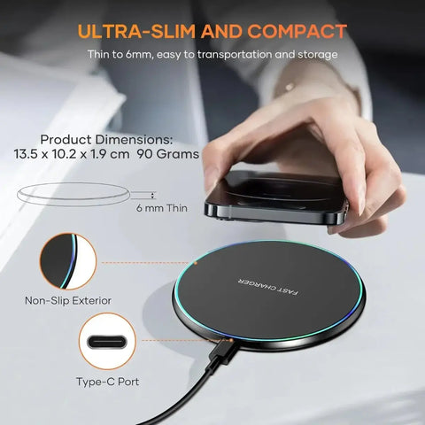 30W Wireless Charger Stand – Fast Charging Desk Pad