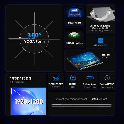 CHUWI MiniBook X 2-in-1 – Ultra Portable Touch Laptop