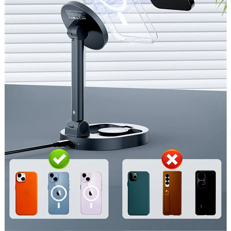 3-in-1 Magnetic Wireless Charging Station