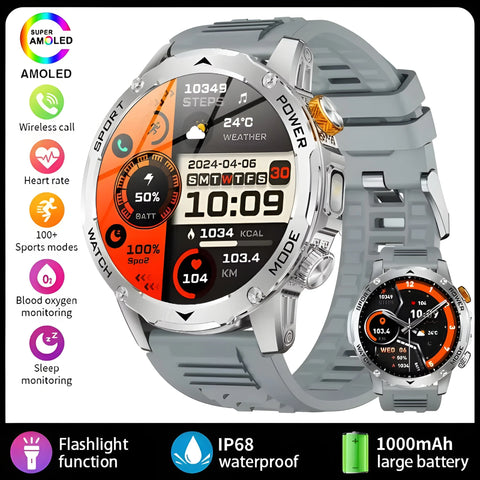 Flttoln Smartwatch – 1000mAh Battery Fitness Watch
