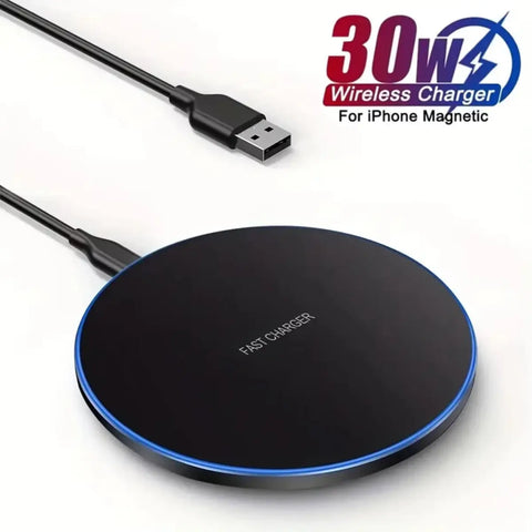 30W Wireless Charger Stand – Fast Charging Desk Pad