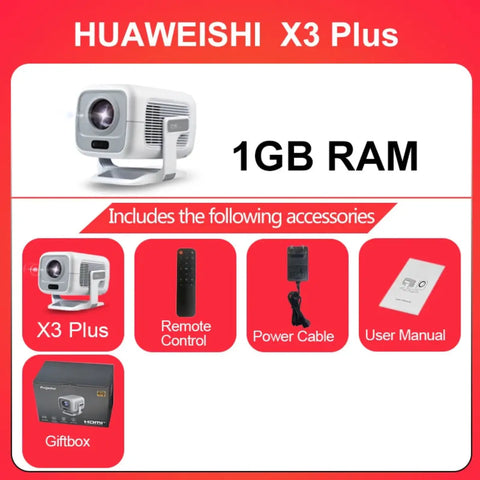 4K Smart Projector – Portable Home Cinema Android Auto Focus