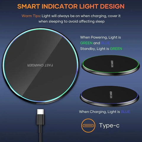 30W Wireless Charger Stand – Fast Charging Desk Pad