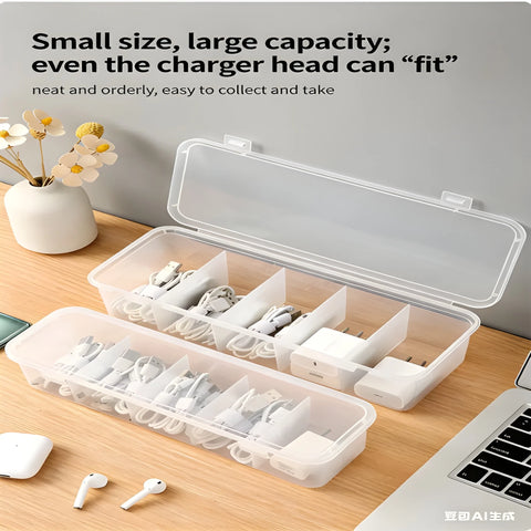Transparent Cable Box – Dustproof Tech Organizer Case