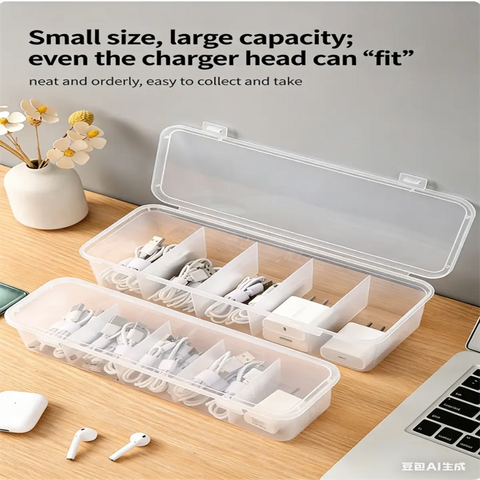 Transparent Cable Box – Dustproof Tech Organizer Case