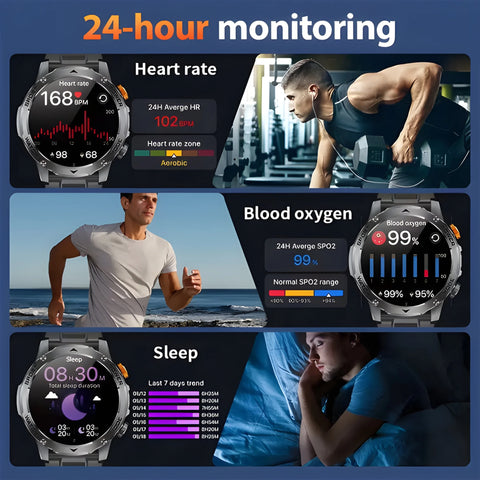 Flttoln Smartwatch – 1000mAh Battery Fitness Watch
