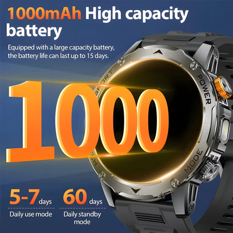 Flttoln Smartwatch – 1000mAh Battery Fitness Watch