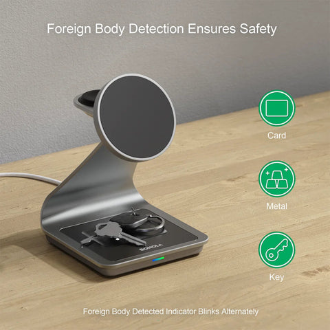 3-in-1 Wireless Charger – 25W Fast Magnetic Stand