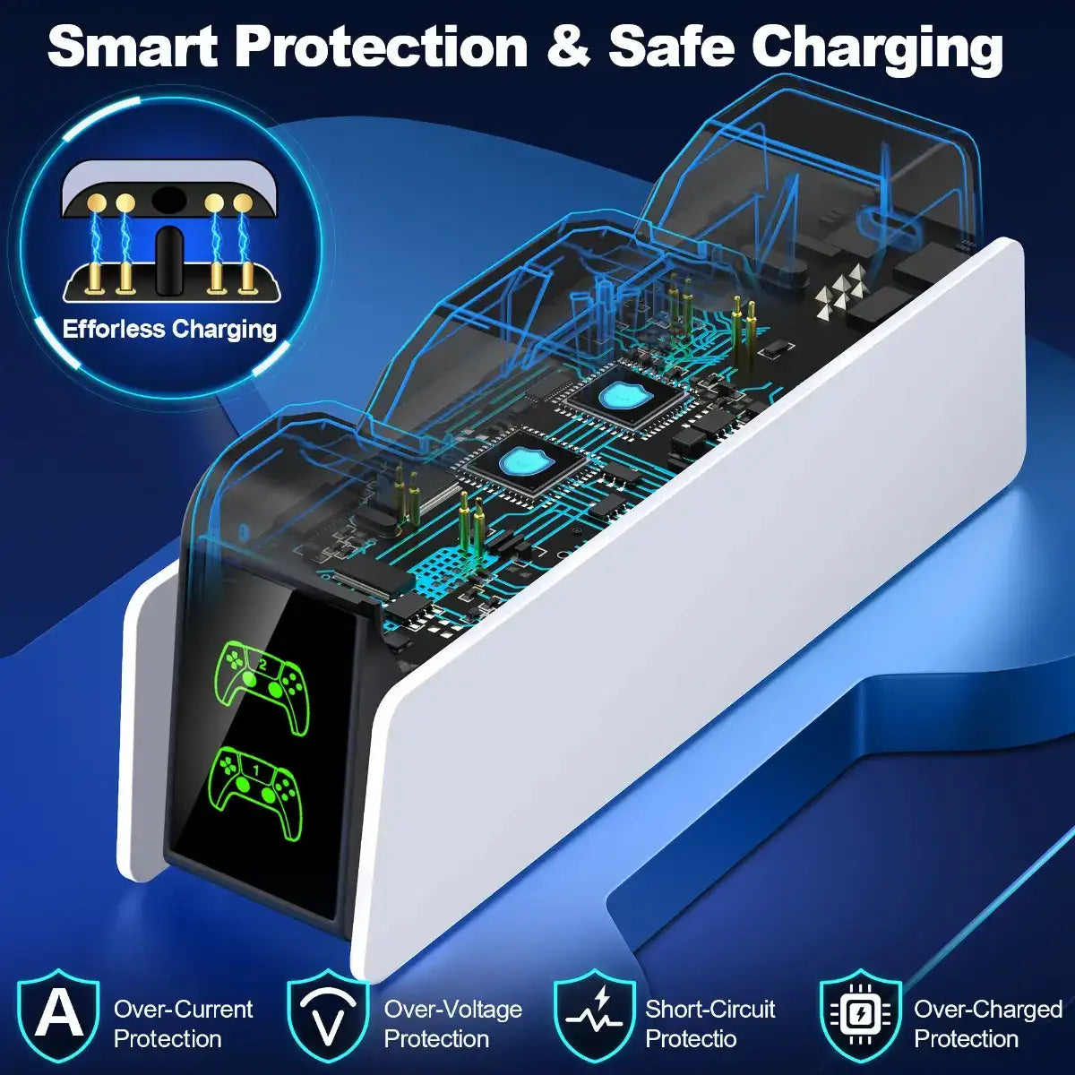 PS5 Dual Controller Charger – Fast LED Charging Dock