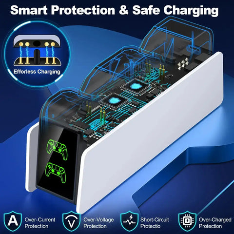 PS5 Dual Controller Charger – Fast LED Charging Dock