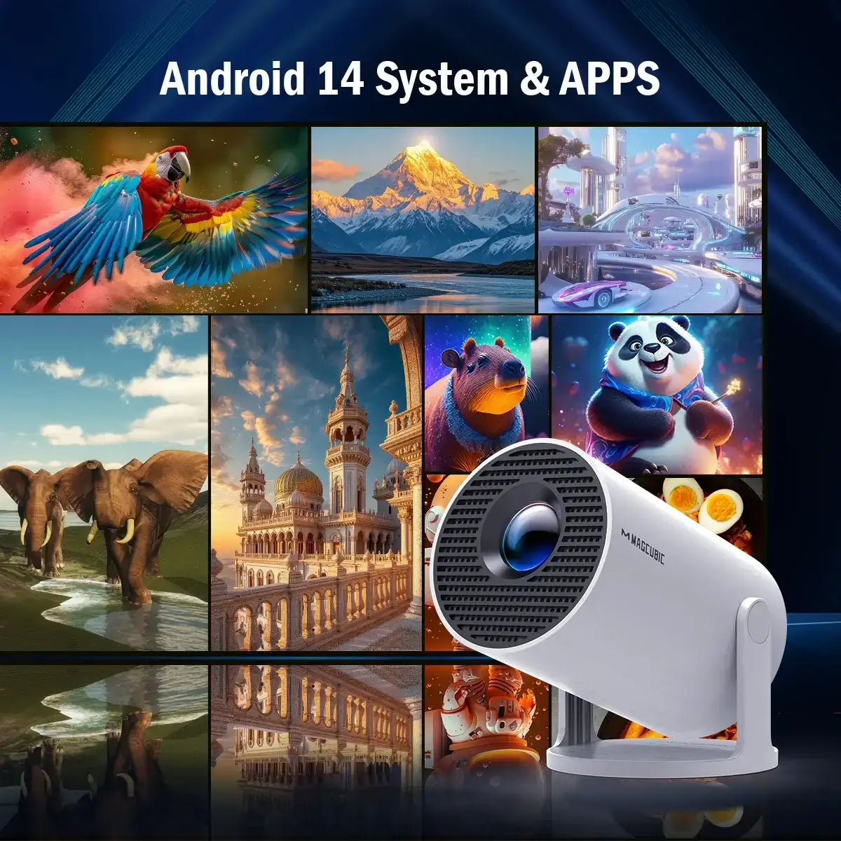 MAGCUBIC HY300 Pro Projector – Portable 8K Smart Cinema