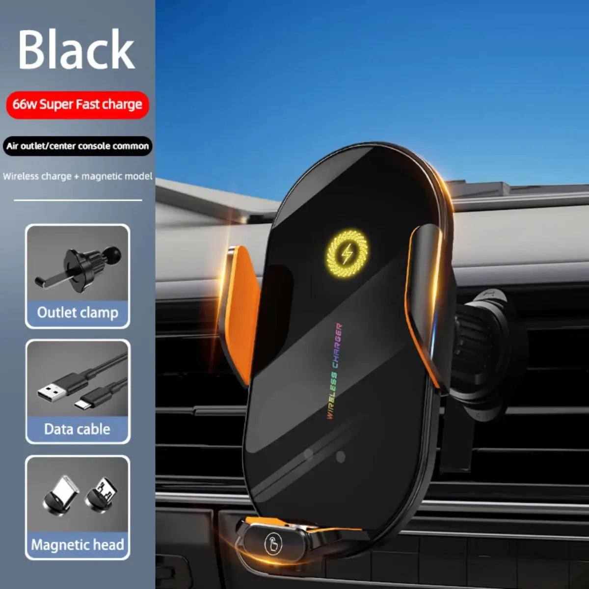 Magnetic Wireless Car Charger – Fast 15W Hands-Free Mount