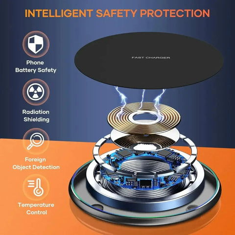 30W Wireless Charger Stand – Fast Charging Desk Pad