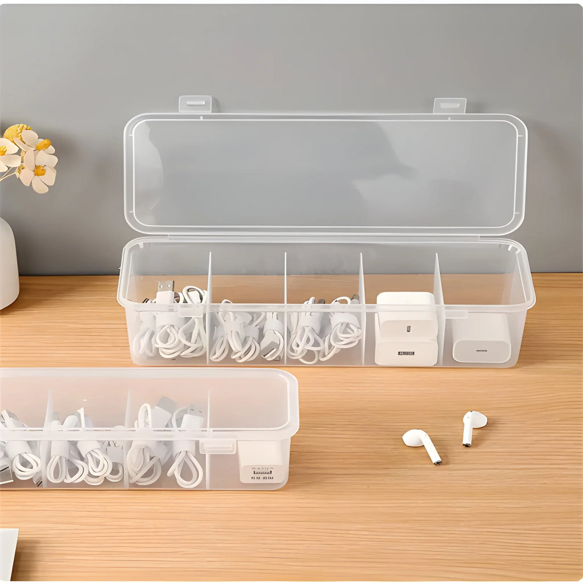 Transparent Cable Box – Dustproof Tech Organizer Case