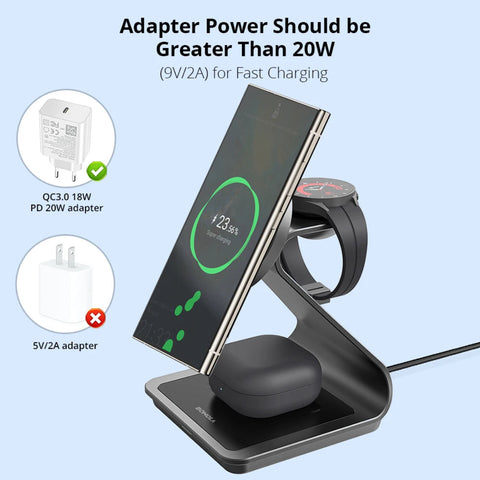 3-in-1 Wireless Charger – 25W Fast Magnetic Stand
