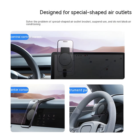 15W Magnetic Car Phone Holder – Bendable Wireless Charging