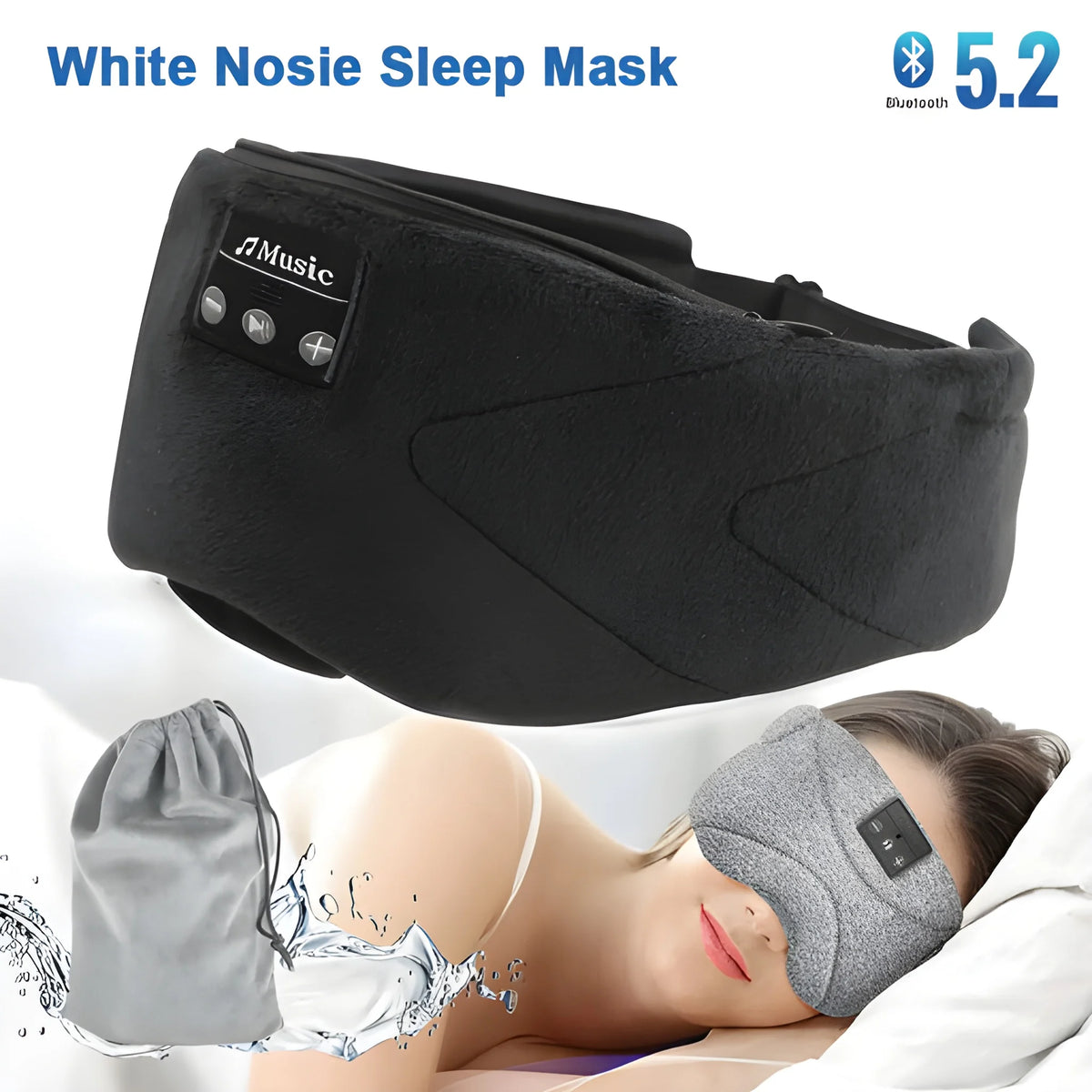 Bluetooth Sleep Mask with White Noise – Deep Sleep