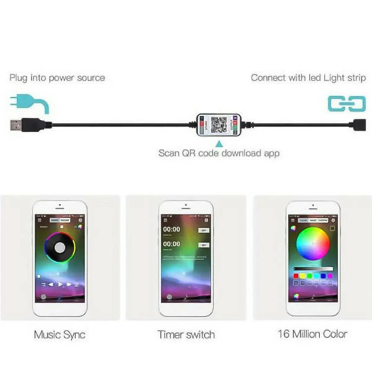 Smart RGB LED Strip – App Control Mood Lighting