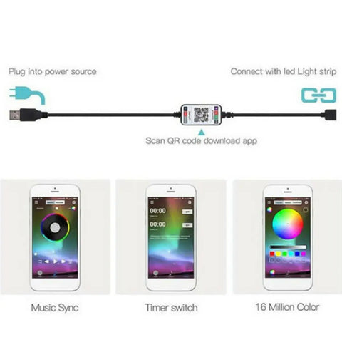 Smart RGB LED Strip – App Control Mood Lighting