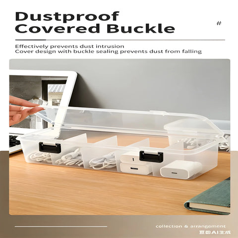 Transparent Cable Box – Dustproof Tech Organizer Case
