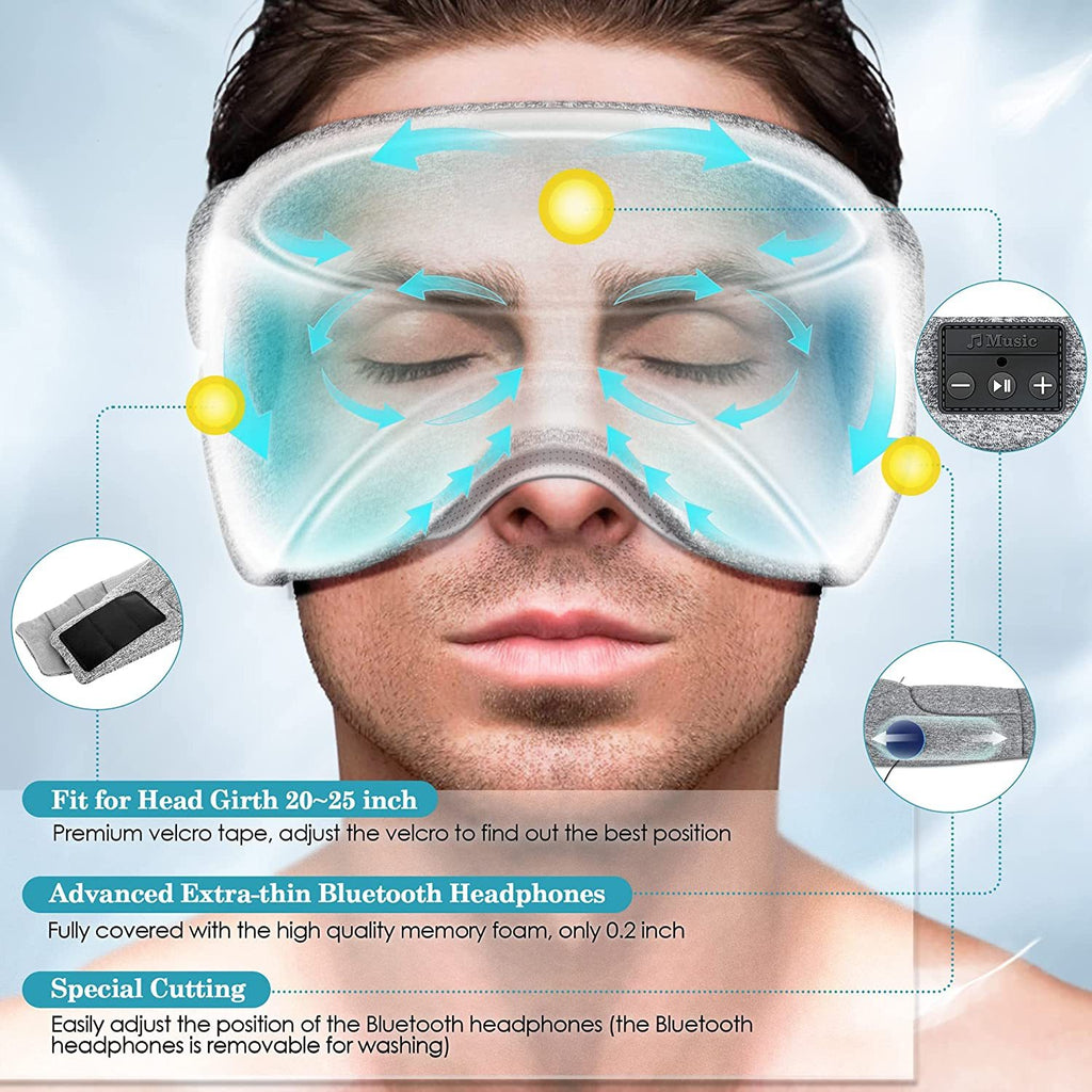 DreamEase Bluetooth Sleep Mask with White Noise