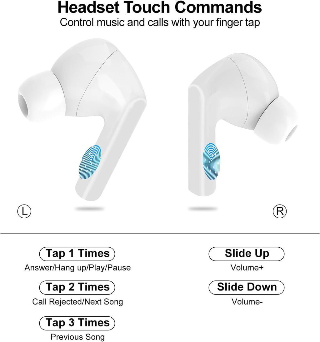 Noise-Cancelling Wireless Earbuds with Touch Control & HD Sound
