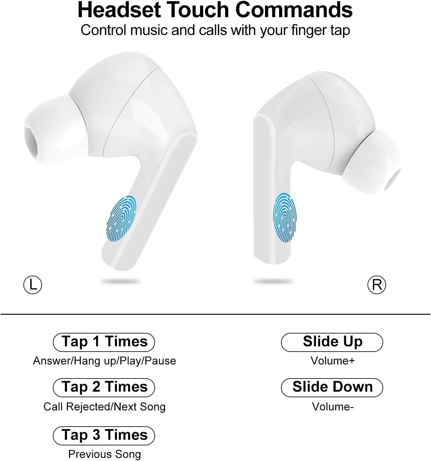 Noise-Cancelling Wireless Earbuds with Touch Control & HD Sound