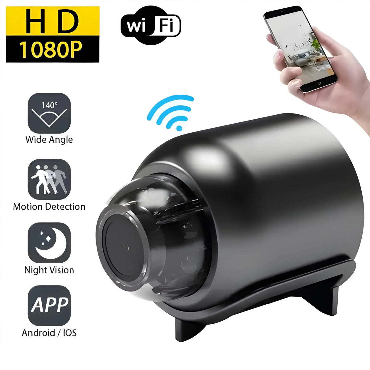 Mini Stealth WiFi Camera – 1080P Hidden Security Cam